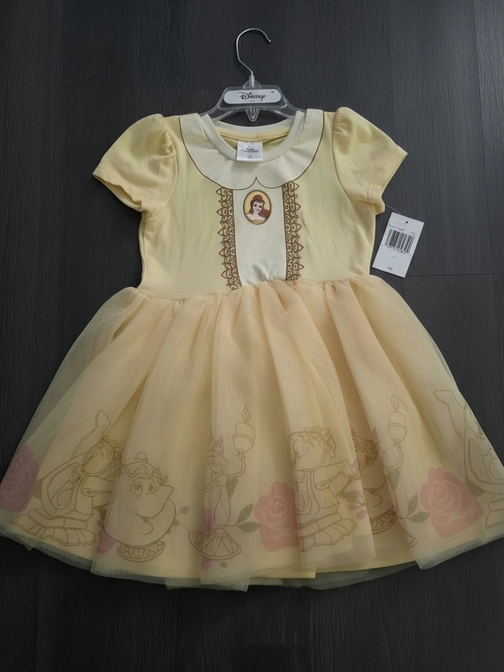 Disney Yellow Belle-Inspired Tulle Dress for Kids